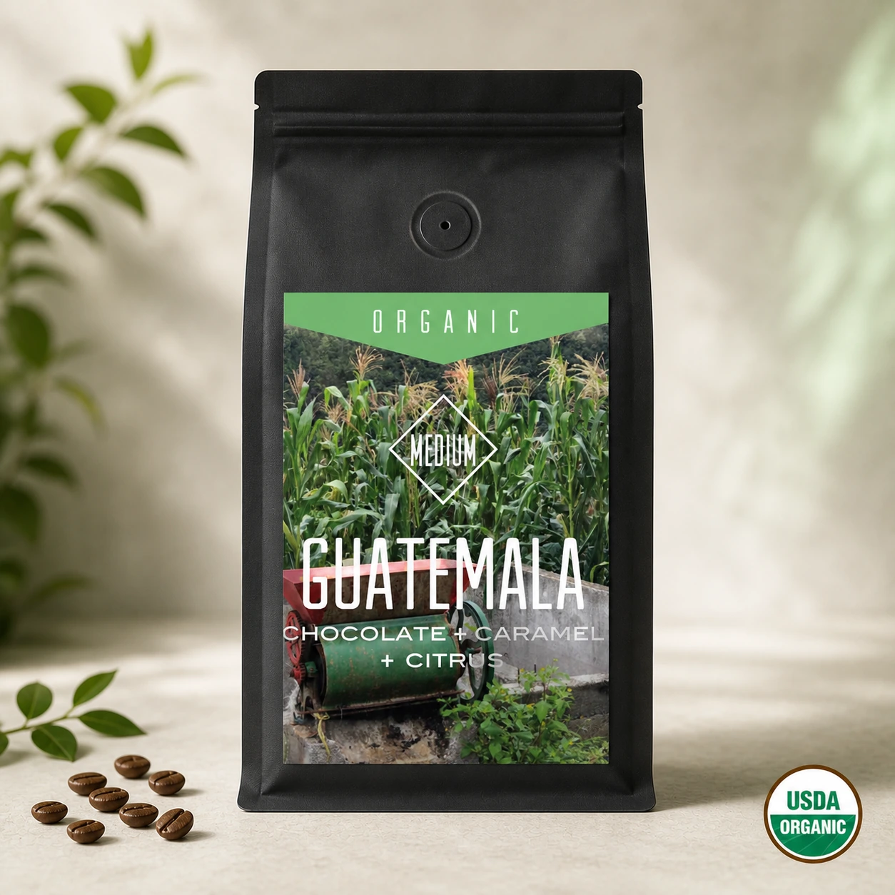 Centri Coffee Organic Guatemala Huehuetenango coffee bag, front of package